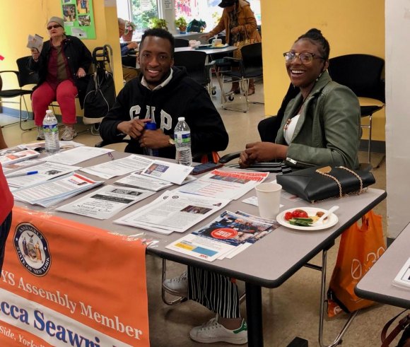 Scenes from Carter Burden Network's Senior Resource Fair Signal Success A team from State Assembly Member Rebecca Seawright's office ready to answer questions, offer aid.